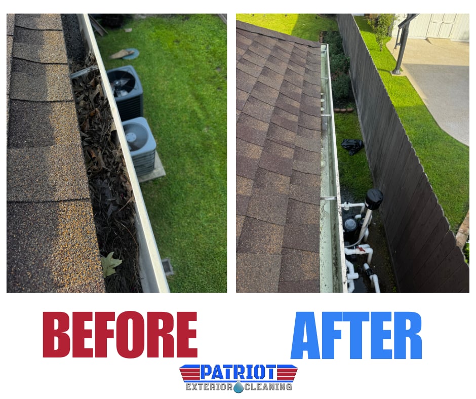 Gutter Before and After Cleaning