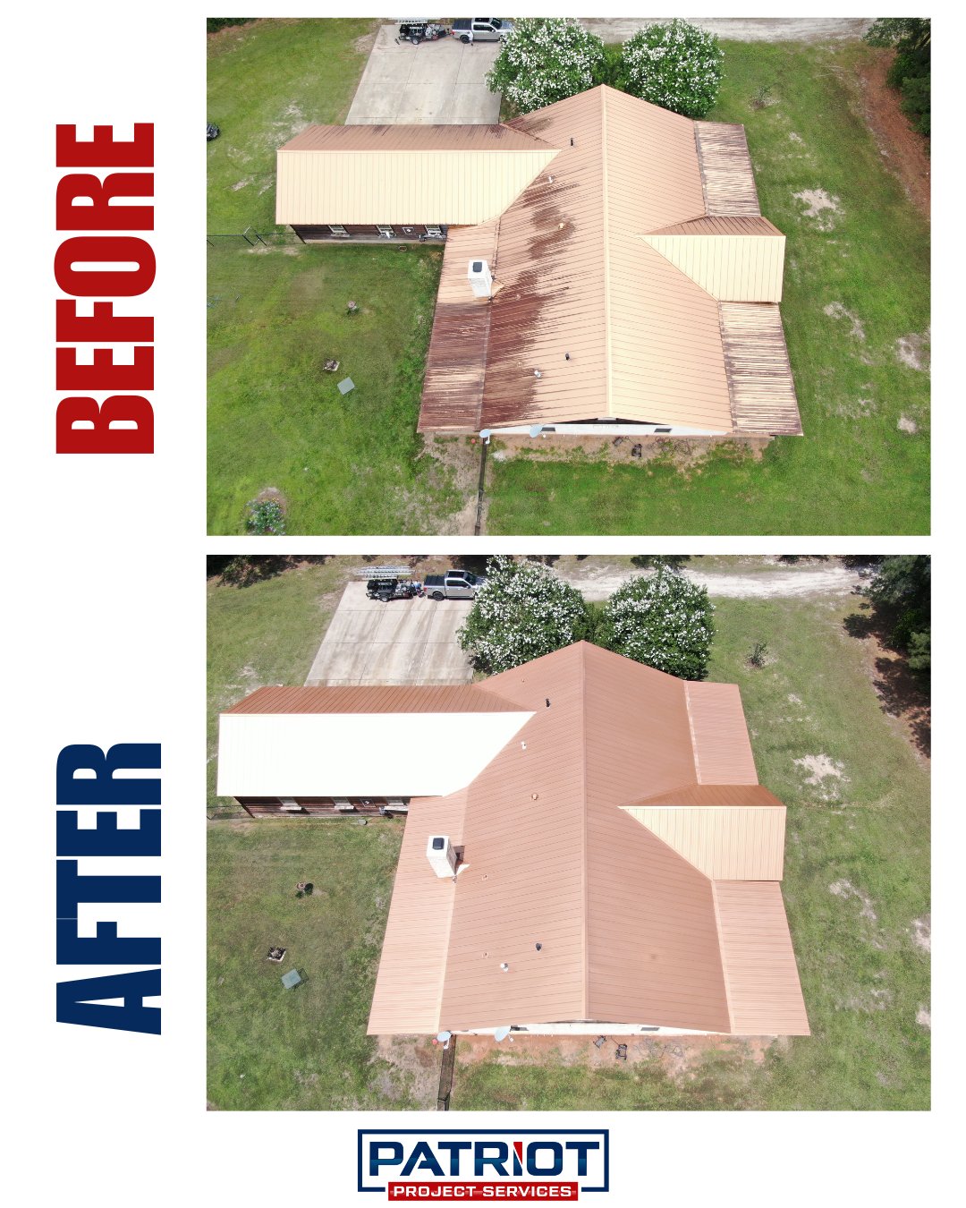 Roof Before and After Cleaning