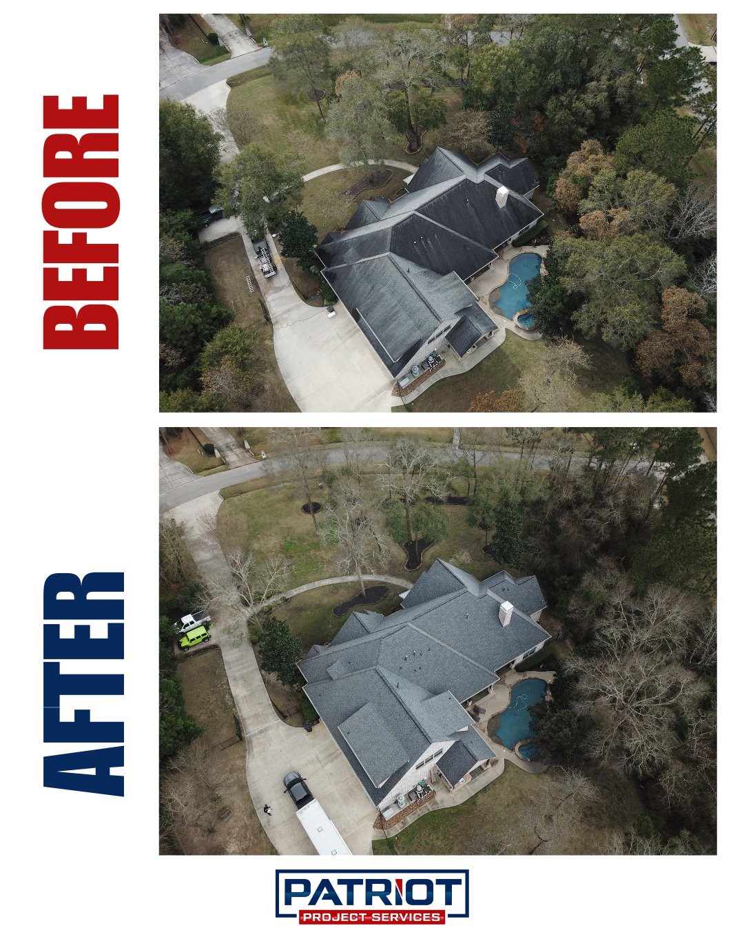 Roof Before and After Cleaning