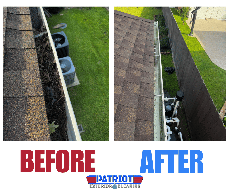 Gutter Cleaning Before and After 