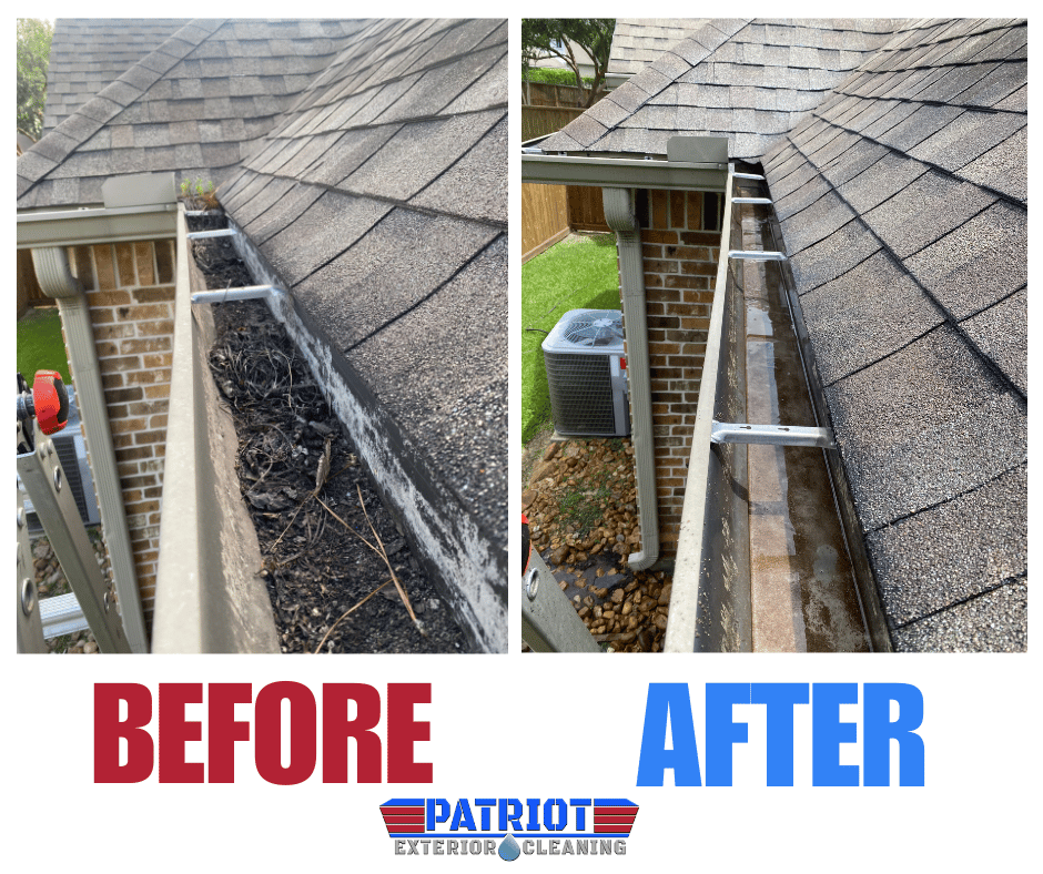 Gutter Cleaning Before and After 