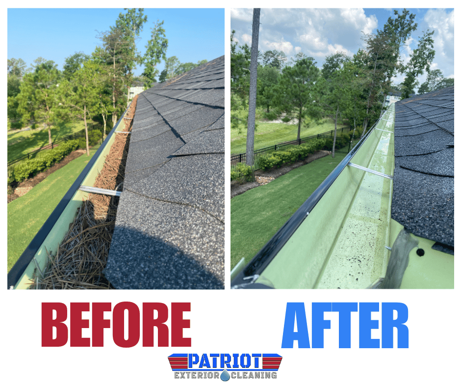 Gutter Cleaning Before and After 