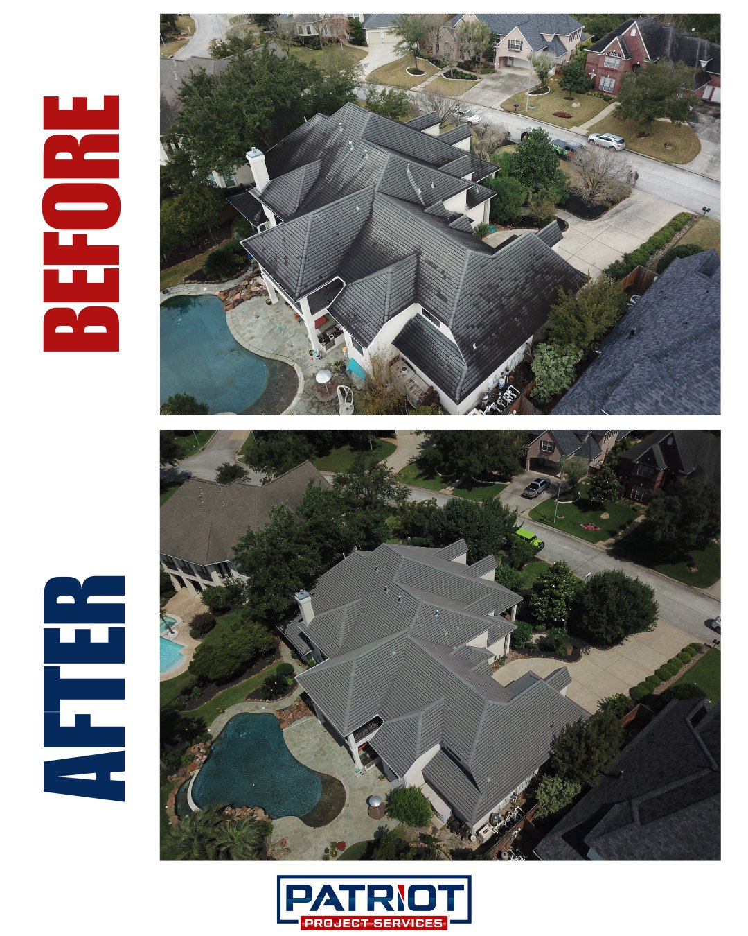 Roof Washing Before and After 