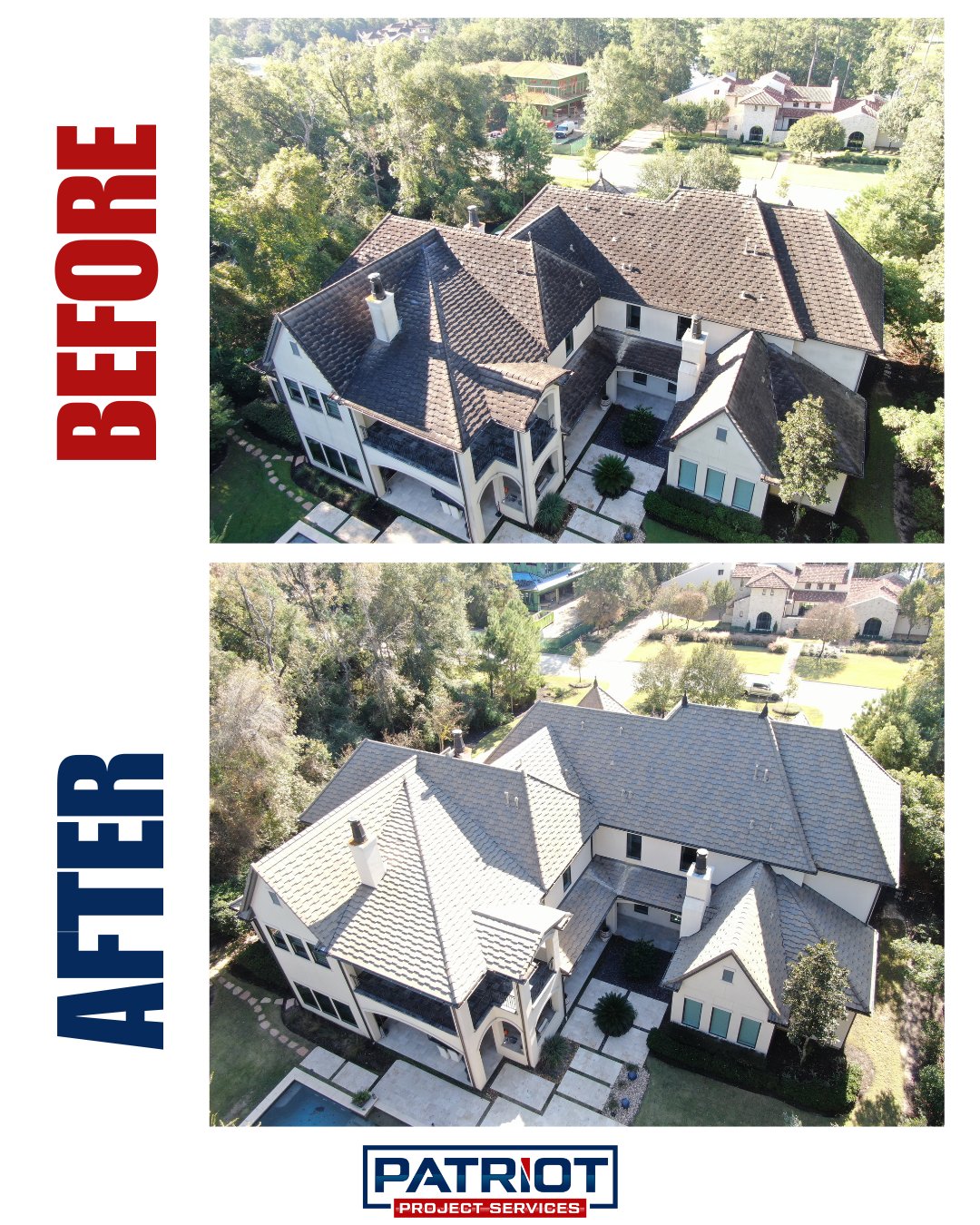 Roof Washing Before and After 