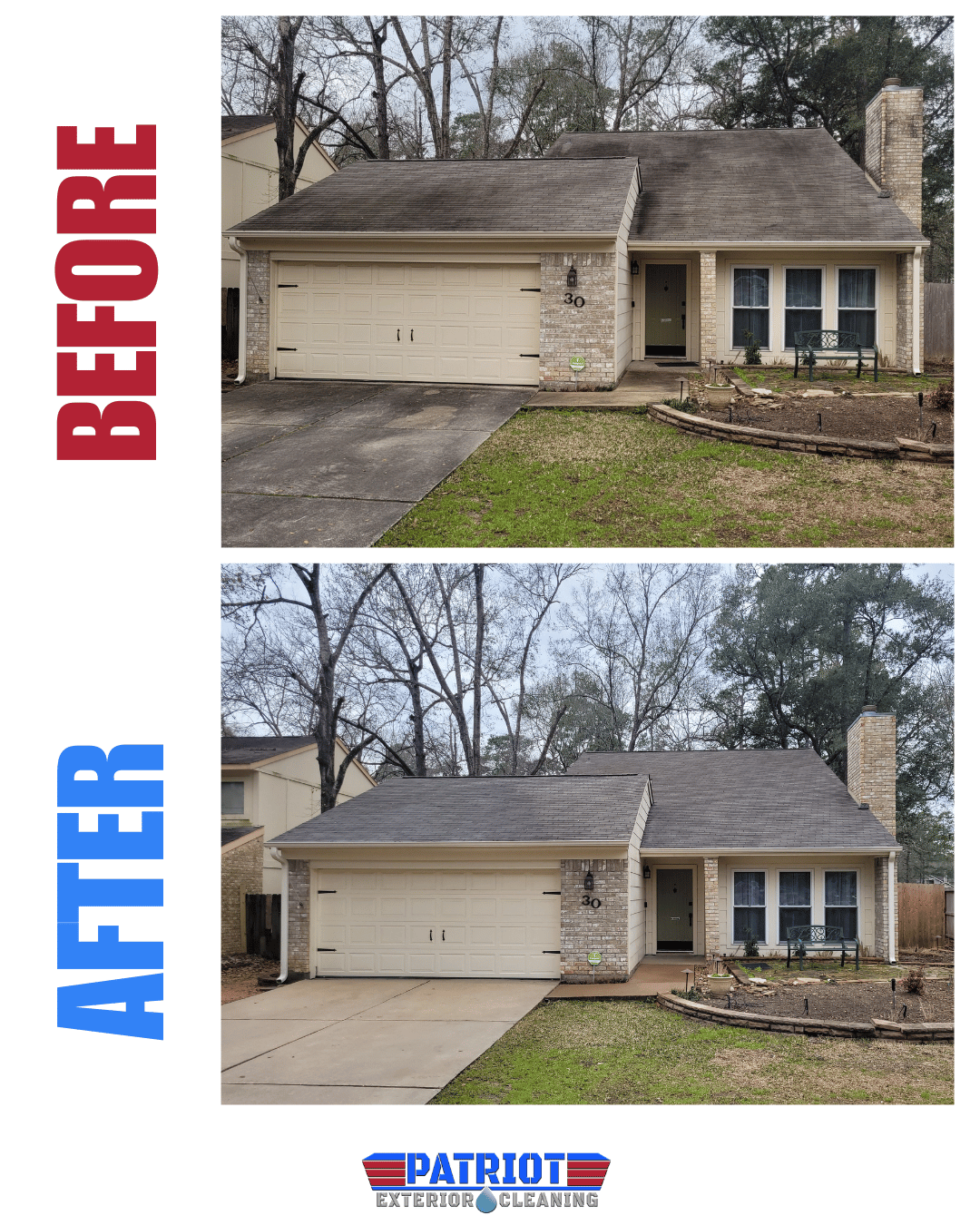 Roof Washing Before and After 